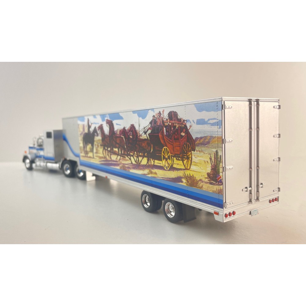 IXO TR039.22 - 1980 GMC General 6x4 Truck with Box Trailer Silver Smokey and the Bandit Style - Scale 1:43