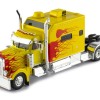 IXO TR193.22 - 2002 Peterbilt T 379 Custom 6x4 Prime Mover Yellow / Red Flames - Scale 1:43