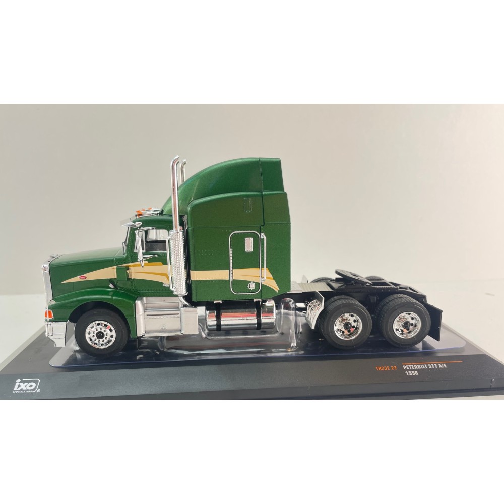 IXO TR232.22 - 1998 Peterbilt 377 Aerodyne 6x4 Truck Dark Green - Scale 1:43