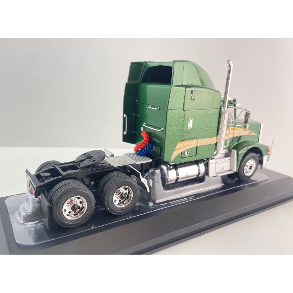 IXO TR232.22 - 1998 Peterbilt 377 Aerodyne 6x4 Truck Dark Green - Scale 1:43