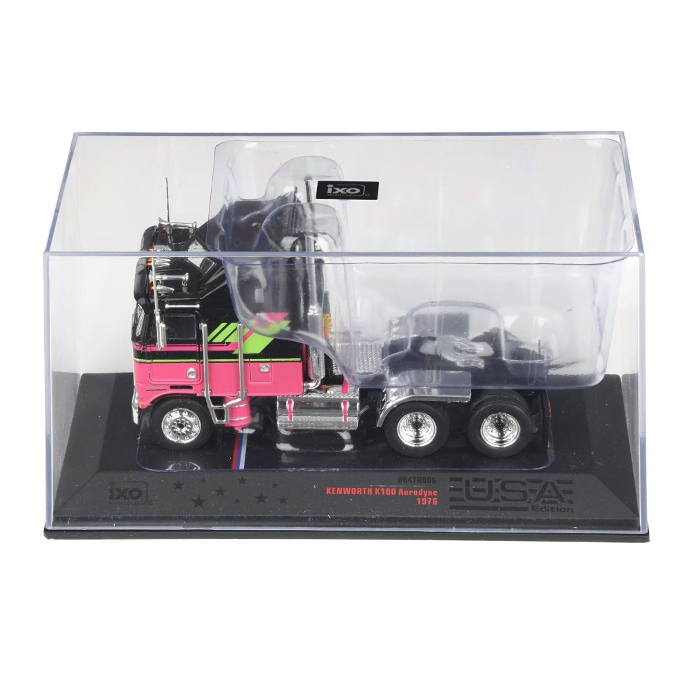 IXO U64TR006 - Kenworth K100 Aerodyne 1976 Prime Mover 6x4 Black Pink Scale 1:64