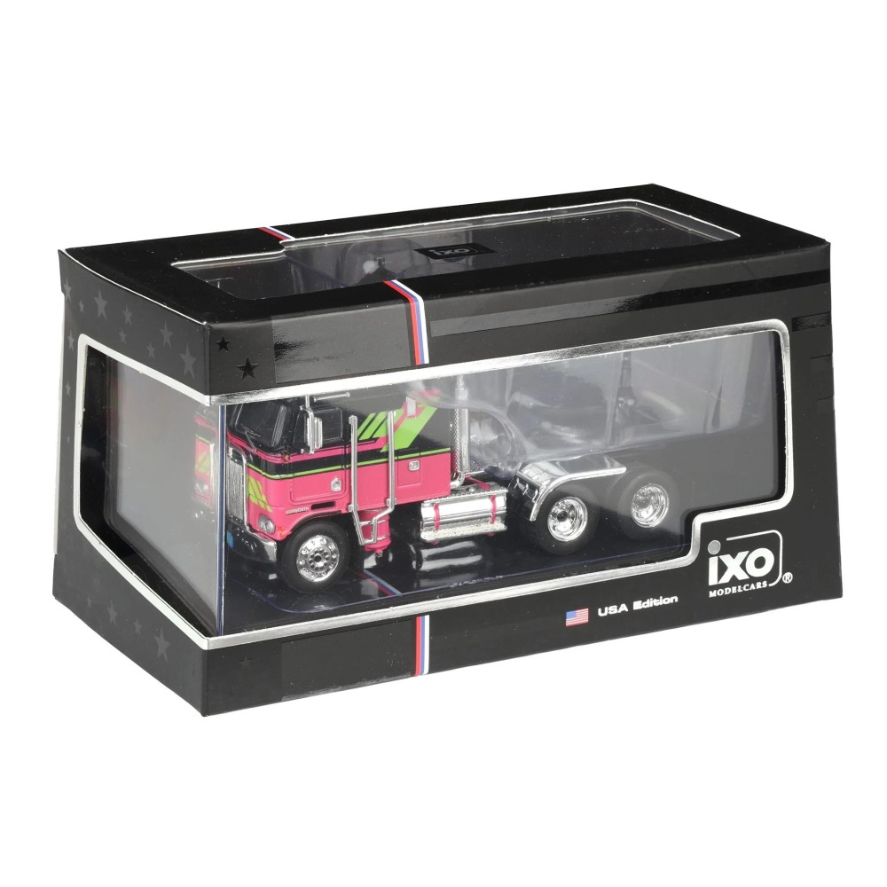IXO U64TR006 - Kenworth K100 Aerodyne 1976 Prime Mover 6x4 Black Pink Scale 1:64