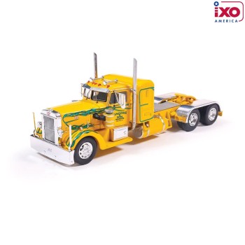 IXO U64TR018 - 1962 Peterbilt 350 Custom 6x4 Truck Cab Yellow with Green Flames - Scale 1:64