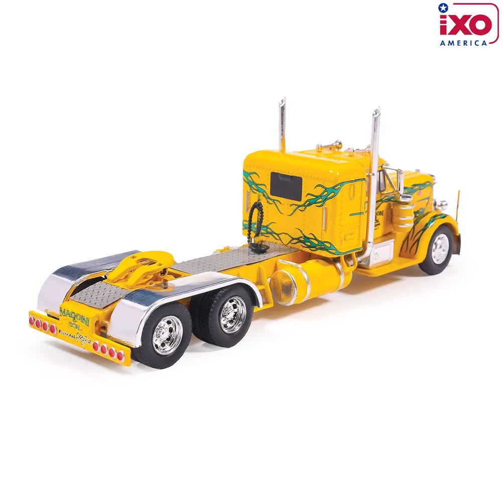 IXO U64TR018 - 1962 Peterbilt 350 Custom 6x4 Truck Cab Yellow with Green Flames - Scale 1:64