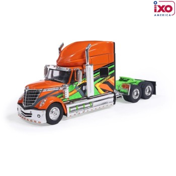 IXO U64TR019 - 2010 International Lonestar 6x4 Truck Orange Green - Scale 1:64