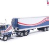 IXO U64TRTR001S - 1976 Ford CL 9000 6x4 Truck with Vintage Reefer Traile Red White Blue - Scale 1:64