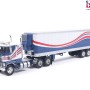 IXO U64TRTR001S - 1976 Ford CL 9000 6x4 Truck with Vintage Reefer Traile Red White Blue - Scale 1:64