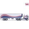 IXO U64TRTR001S - 1976 Ford CL 9000 6x4 Truck with Vintage Reefer Traile Red White Blue - Scale 1:64