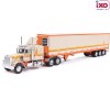 IXO U64TRTR002M - 1973 Peterbilt 359 6x4 Truck with Modern Reefer Trailer Orange Cream - Scale 1:64