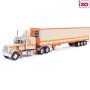 IXO U64TRTR002M - 1973 Peterbilt 359 6x4 Truck with Modern Reefer Trailer Orange Cream - Scale 1:64