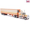 IXO U64TRTR002M - 1973 Peterbilt 359 6x4 Truck with Modern Reefer Trailer Orange Cream - Scale 1:64