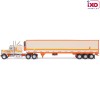 IXO U64TRTR002M - 1973 Peterbilt 359 6x4 Truck with Modern Reefer Trailer Orange Cream - Scale 1:64