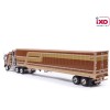 IXO U64TRTR003M - 1976 Kenworth K100 Aerodyne 6x4 Truck - Brown with Modern Trailer - Scale 1:64