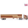 IXO U64TRTR003M - 1976 Kenworth K100 Aerodyne 6x4 Truck - Brown with Modern Trailer - Scale 1:64
