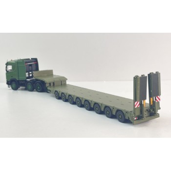 MASDI - Army Scania R650 8x4 Prime Mover with 8 axle Semi Low Loader Trailer Panther - Scale 1:64