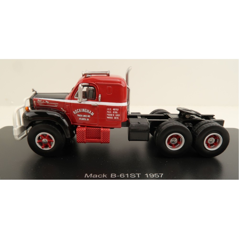 Neo 64061 - 1957 Mack B-61ST Red/Black with Sleeper Cab - Scale 1:64