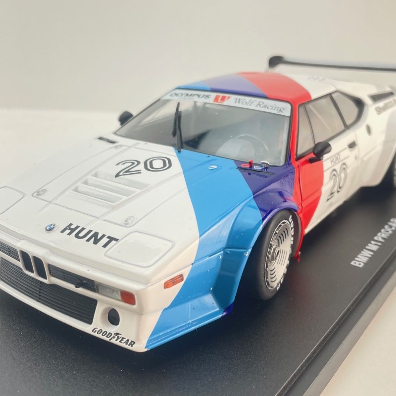 WERK83 W1803017 - BMW M1 Procar No 20 BMW M1 ProCar Series Donington Park 1979 James Hunt Box Damage - Scale 1:18