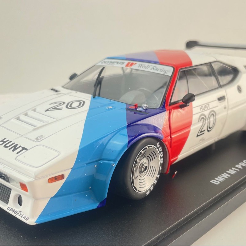 WERK83 W1803017 - BMW M1 Procar No 20 BMW M1 ProCar Series Donington Park 1979 James Hunt Box Damage - Scale 1:18