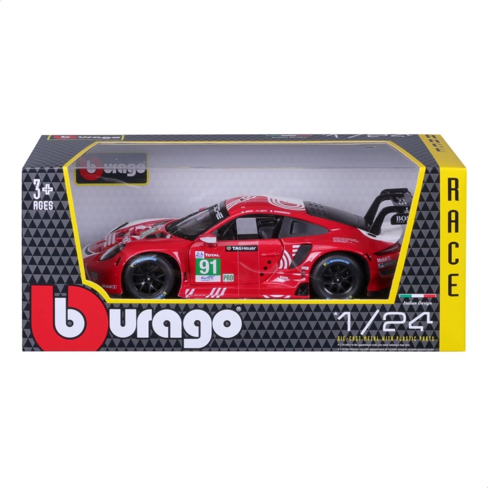Bburago 18-28016 - Porsche 911 RSR No 91 24h Le Mans 2020  Bruni Lietz Makowiecki - Scale 1:24
