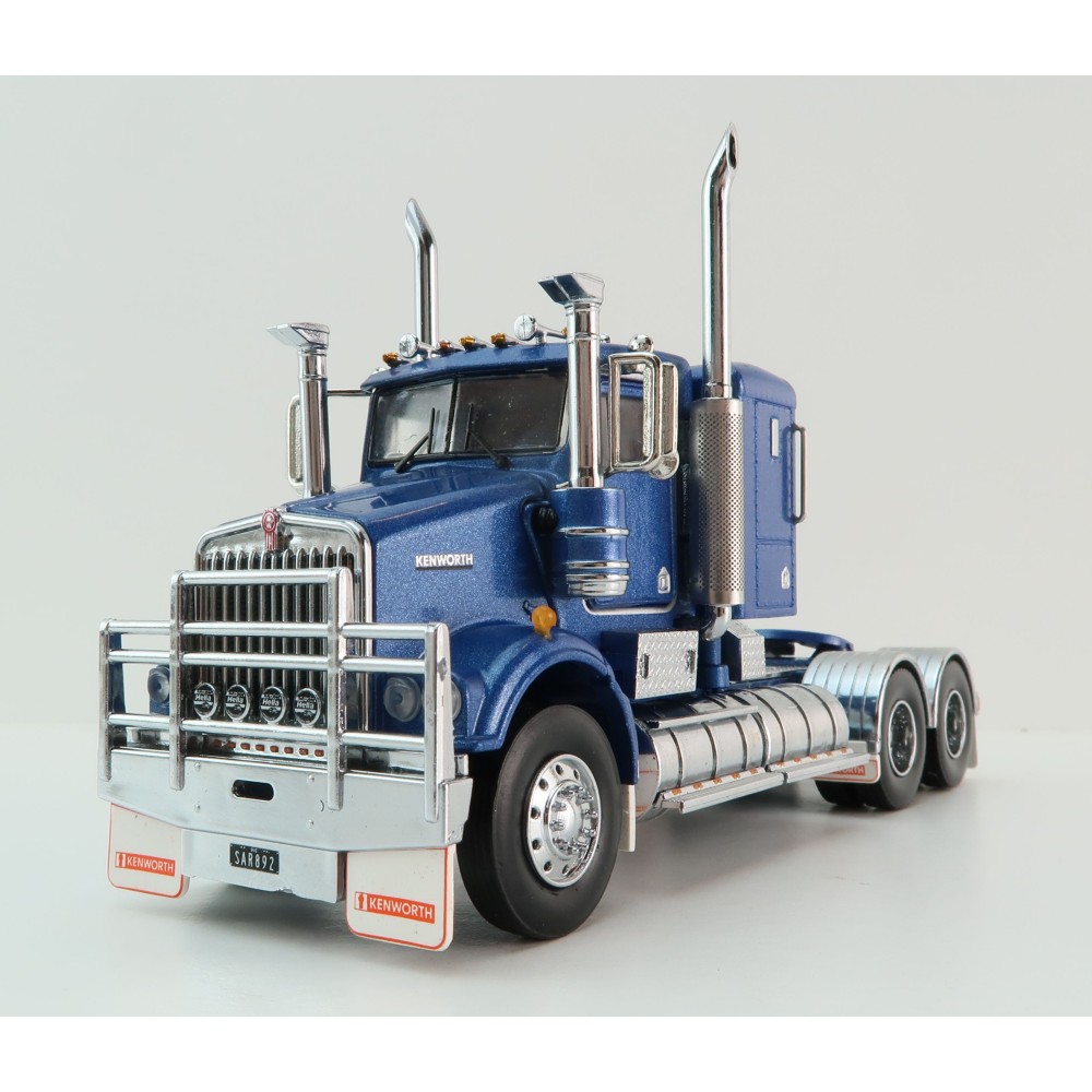 Iconic Replicas - Kenworth W900 6x4 SAR Lowline Bunk Truck Blue Metallic - Scale 1:50