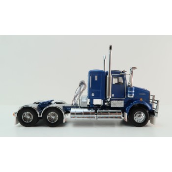 Iconic Replicas - Kenworth W900 6x4 SAR Lowline Bunk Truck Blue Metallic - Scale 1:50
