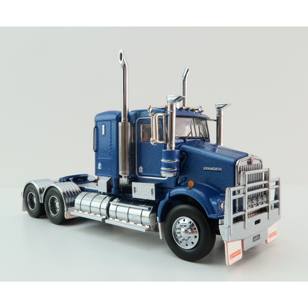 Iconic Replicas - Kenworth W900 6x4 SAR Lowline Bunk Truck Blue Metallic - Scale 1:50