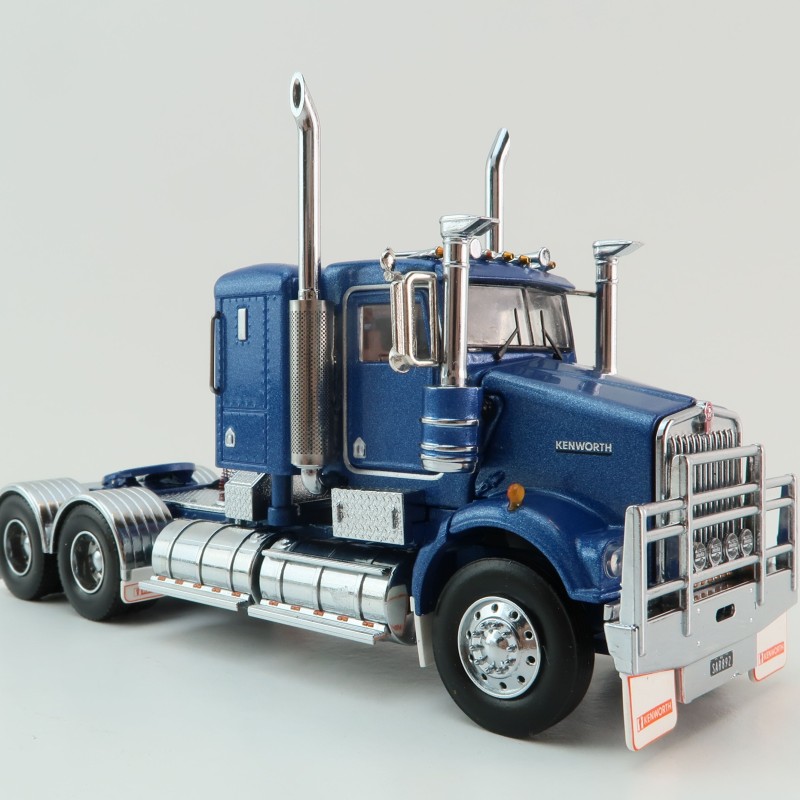 Iconic Replicas - Kenworth W900 6x4 SAR Lowline Bunk Truck Blue Metallic - Scale 1:50
