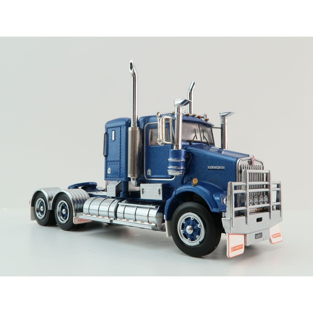 Iconic Replicas - Kenworth W900 6x4 SAR Lowline Bunk Truck Blue Metallic Spider Wheels - Scale 1:50