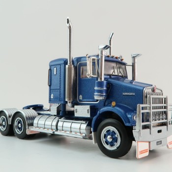 Iconic Replicas - Kenworth W900 6x4 SAR Lowline Bunk Truck Blue Metallic Spider Wheels - Scale 1:50