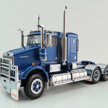 Iconic Replicas - Kenworth W900 6x4 SAR Lowline Bunk Truck Blue Metallic Spider Wheels - Scale 1:50