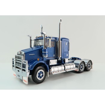 Iconic Replicas - Kenworth W900 6x4 SAR Lowline Bunk Truck Blue Metallic Spider Wheels - Scale 1:50