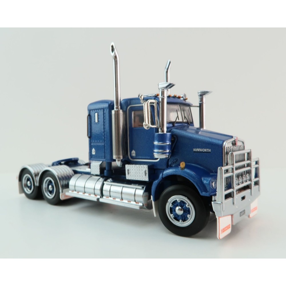 Iconic Replicas - Kenworth W900 6x4 SAR Lowline Bunk Truck Blue Metallic Spider Wheels - Scale 1:50