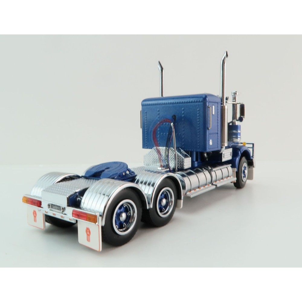 Iconic Replicas - Kenworth W900 6x4 SAR Lowline Bunk Truck Blue Metallic Spider Wheels - Scale 1:50