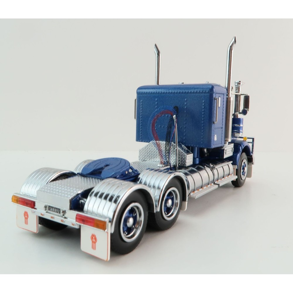 Iconic Replicas - Kenworth W900 6x4 SAR Lowline Bunk Truck Blue Metallic Spider Wheels - Scale 1:50