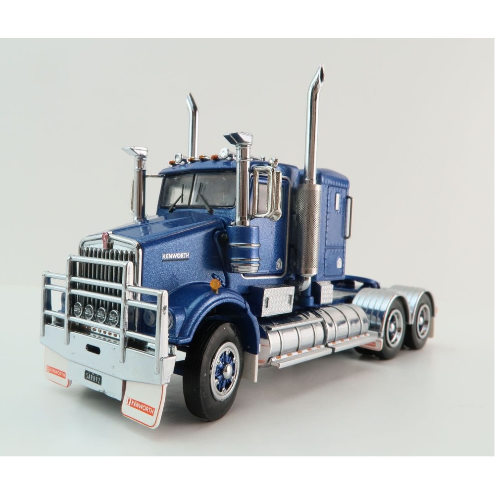 Iconic Replicas - Kenworth W900 6x4 SAR Lowline Bunk Truck Blue Metallic Spider Wheels - Scale 1:50