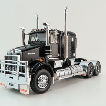 Iconic Replicas - Kenworth W900 SAR 6x4 Lowline Bunk Truck Black - Scale 1:50