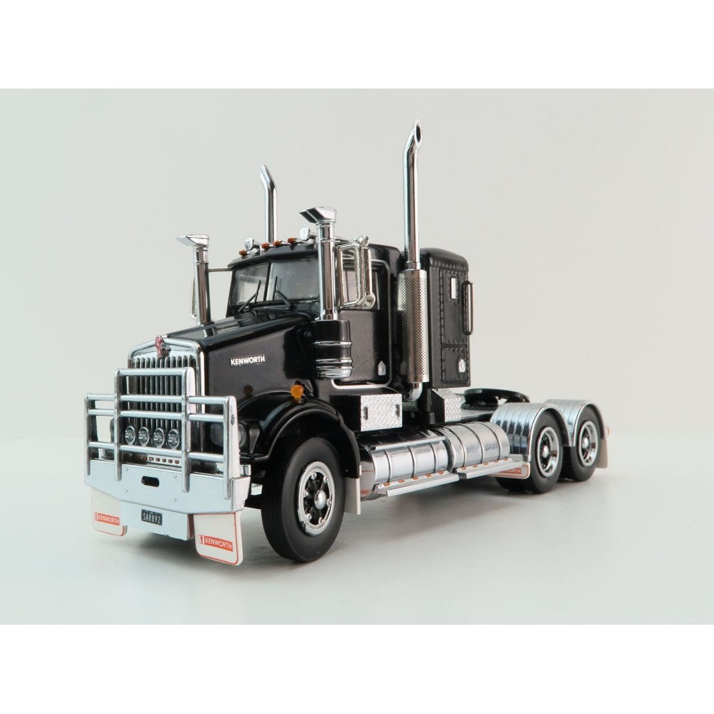 Iconic Replicas - Kenworth W900 SAR 6x4 Lowline Bunk Truck Black Spider - Scale 1:50