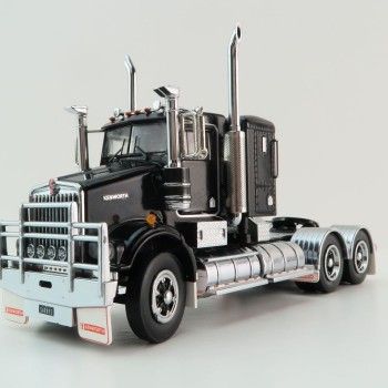 Iconic Replicas - Kenworth W900 SAR 6x4 Lowline Bunk Truck Black Spider - Scale 1:50