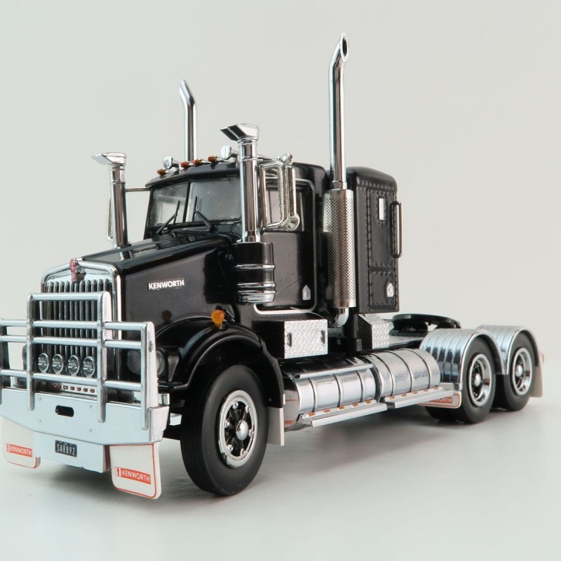 Iconic Replicas - Kenworth W900 SAR 6x4 Lowline Bunk Truck Black Spider - Scale 1:50