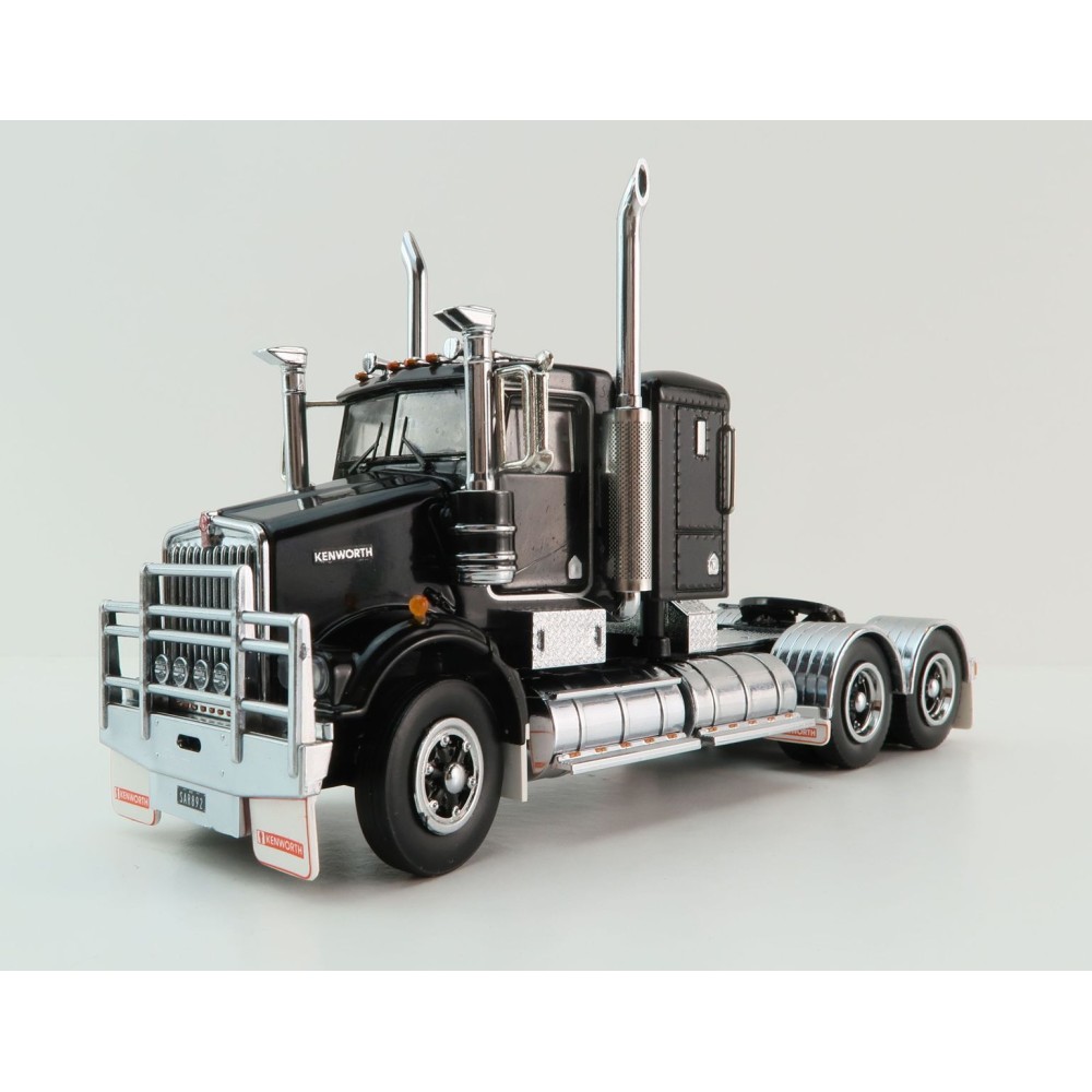 Iconic Replicas - Kenworth W900 SAR 6x4 Lowline Bunk Truck Black Spider - Scale 1:50