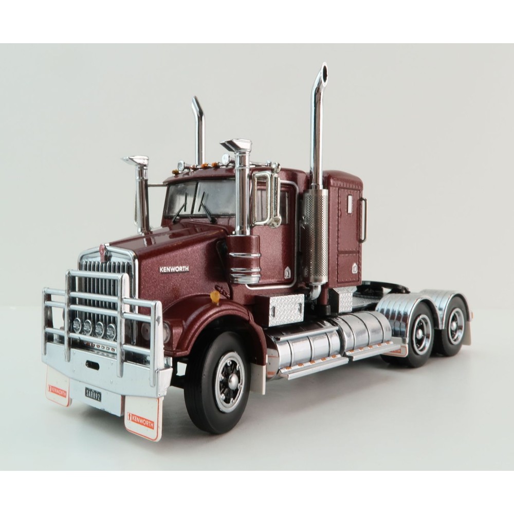Iconic Replicas - Kenworth W900 SAR 6x4 Lowline Bunk Truck Vintage Burgundy Spider - Scale 1:50