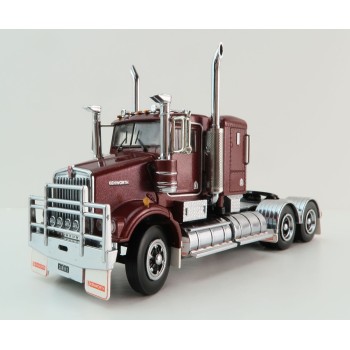 Iconic Replicas - Kenworth W900 SAR 6x4 Lowline Bunk Truck Vintage Burgundy Spider - Scale 1:50