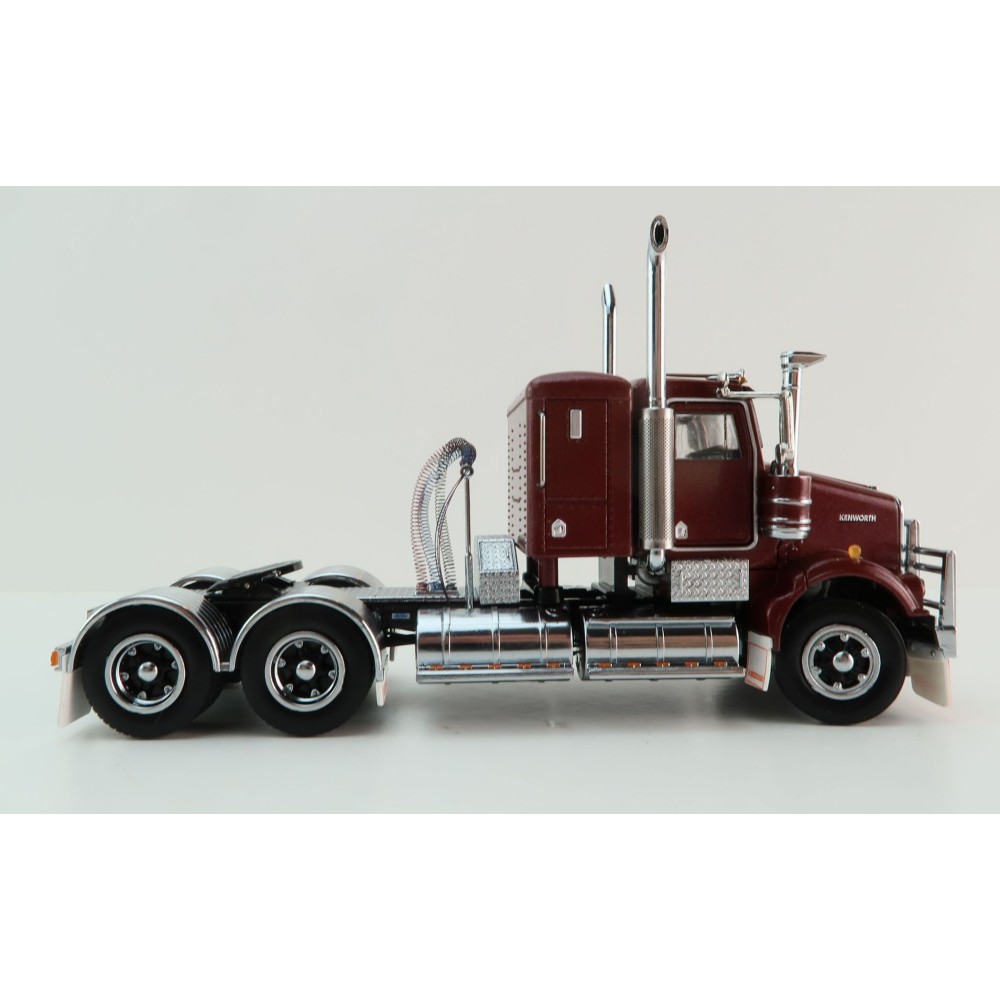 Iconic Replicas - Kenworth W900 SAR 6x4 Lowline Bunk Truck Vintage Burgundy Spider - Scale 1:50