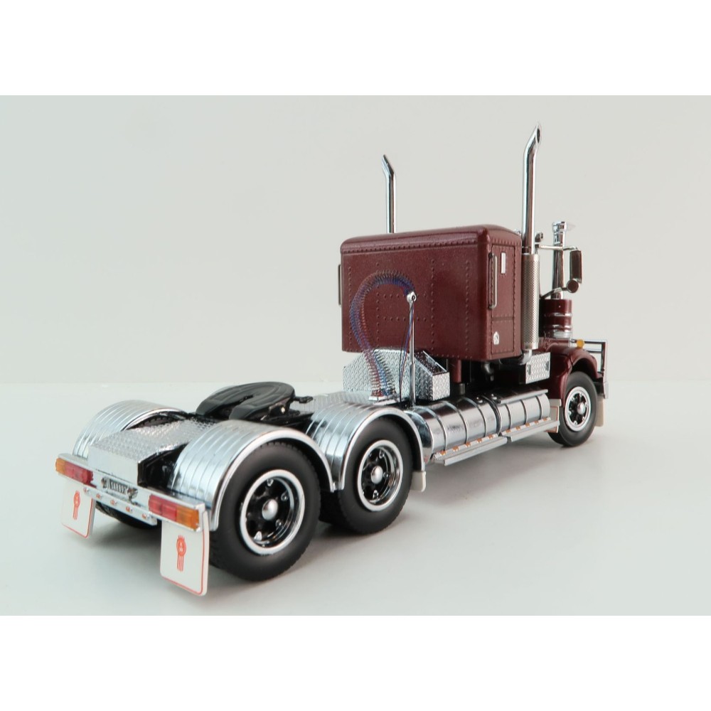 Iconic Replicas - Kenworth W900 SAR 6x4 Lowline Bunk Truck Vintage Burgundy Spider - Scale 1:50