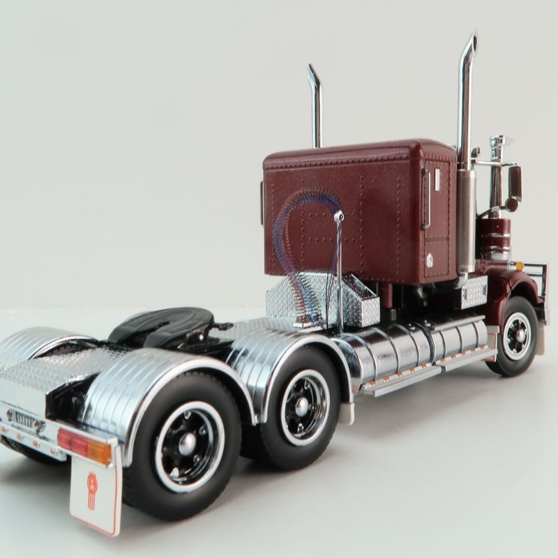 Iconic Replicas - Kenworth W900 SAR 6x4 Lowline Bunk Truck Vintage Burgundy Spider - Scale 1:50