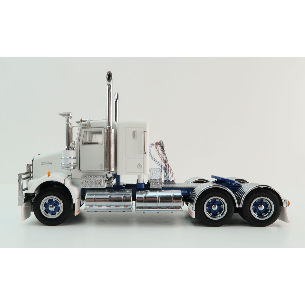 Iconic Replicas - Kenworth W900 SAR 6x4 Lowline Bunk Truck White Blue Spider - Scale 1:50
