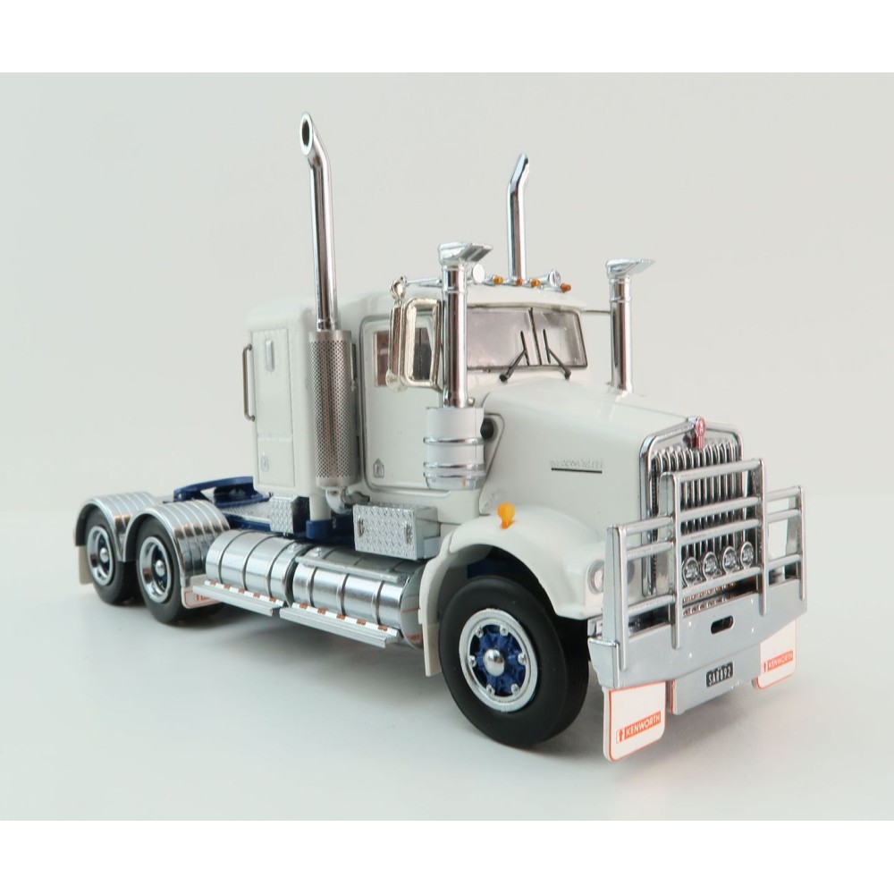 Iconic Replicas - Kenworth W900 SAR 6x4 Lowline Bunk Truck White Blue Spider - Scale 1:50