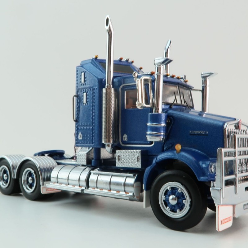 Iconic Replicas - Kenworth W900 SAR Aerodyne 6x4 Truck Metallic Blue Spider Wheels - Scale 1:50