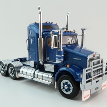 Iconic Replicas - Kenworth W900 SAR Aerodyne 6x4 Truck Metallic Blue Spider Wheels - Scale 1:50