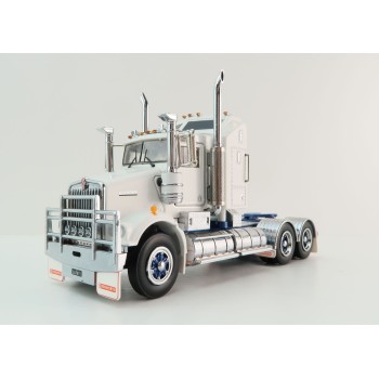 Iconic Replicas - Kenworth W900 SAR Aerodyne 6x4 Truck White Blue Spider Wheels - Scale 1:50